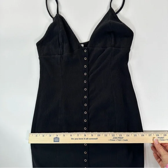 Intimately Free People Ribbed Bodycon Midi Dress Black M - Picture 16 of 16